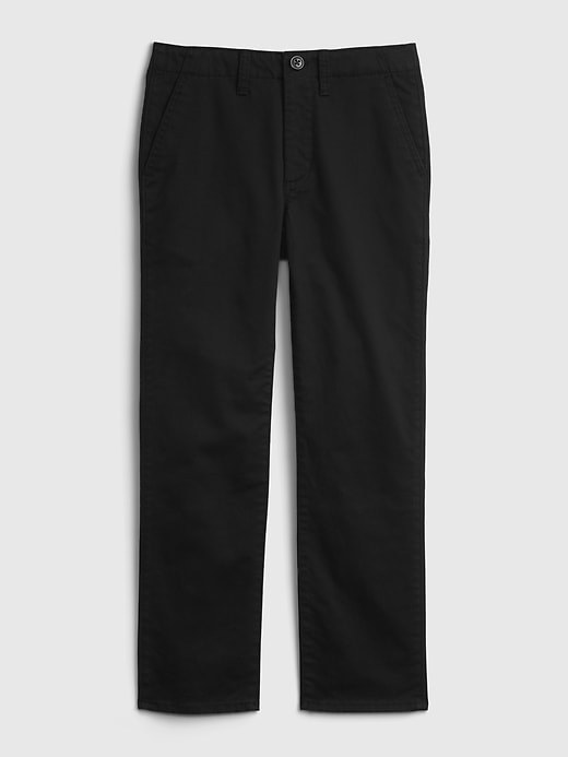 1 of 8 showing, with the color true black of product Kids Dressy Uniform Straight Khakis