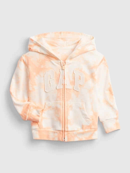 1 of 8 showing, with the color peach tie dye of product Toddler Tie-Dye Gap Logo Hoodie
