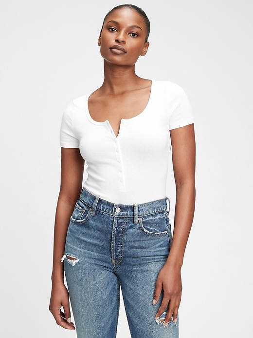White henley bodysuit new arrivals