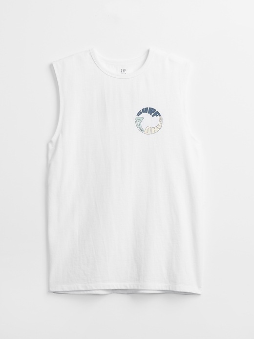 2 of 8 showing, with the color optic white of product Teen Organic Cotton Muscle Tank Top