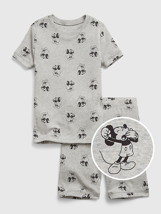 1 of 8 showing, with the color light heather gray of product GapKids &#124 Disney Mickey Mouse 100% Organic Cotton PJ Set