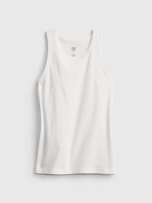 1 of 8 showing, with the color new off white of product Kids 100% Organic Cotton Sleep Tank Top
