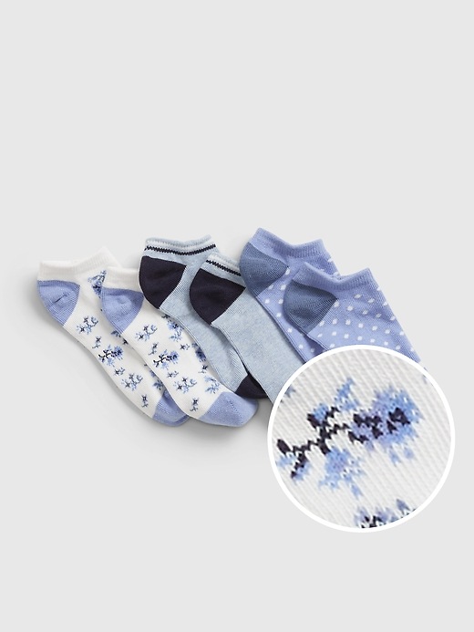 View large product image 1 of 1. Kids No-Show Print Socks (3-Pack)