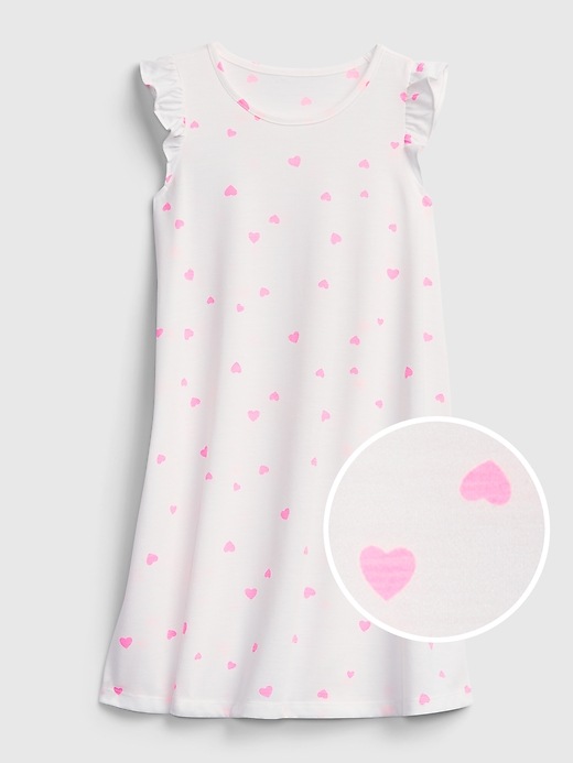 Image number 1 showing, Kids Recycled Heart Print PJ Dress