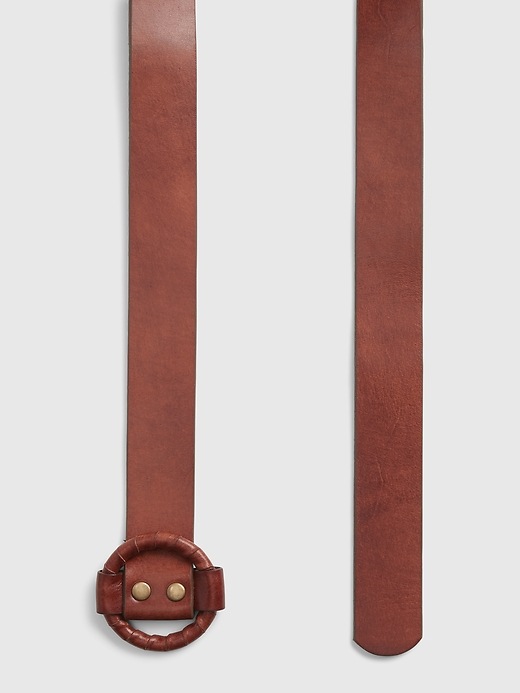 Image number 3 showing, Wrapped Buckle Leather Belt