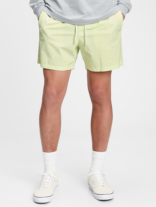 1 of 8 showing, with the color pastel lime green of product 6" Swim Trunks