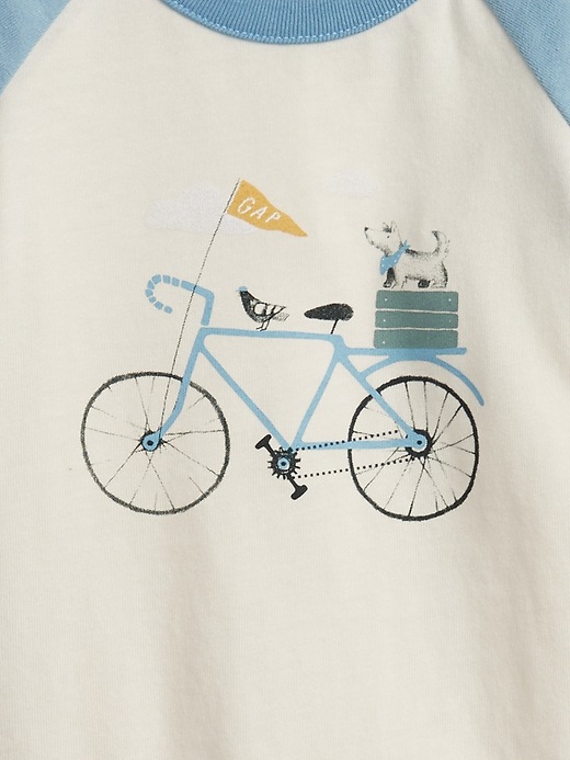 Image number 3 showing, Baby 100% Organic Cotton Bike Graphic Bodysuit