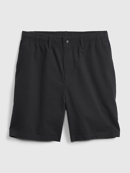 Image number 5 showing, 7" Easy Seersucker Shorts With E-Waist