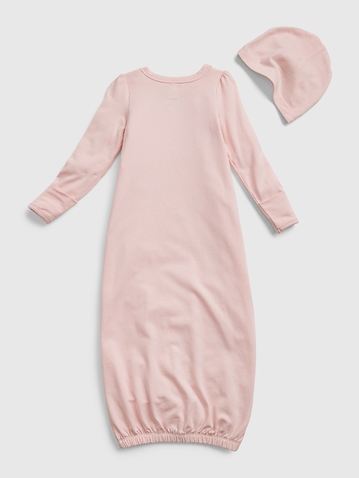 2 of 8 showing, with the color pink cameo of product babyGap First Favorite Sleep Gown with Beanie