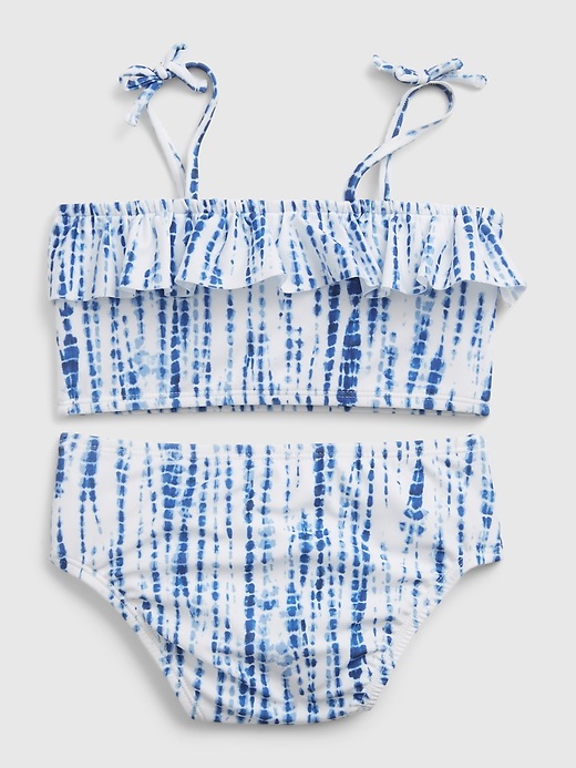 2 of 8 showing, with the color blue tie dye of product Toddler Recycled Polyester Tie-dye Swim Two-Piece