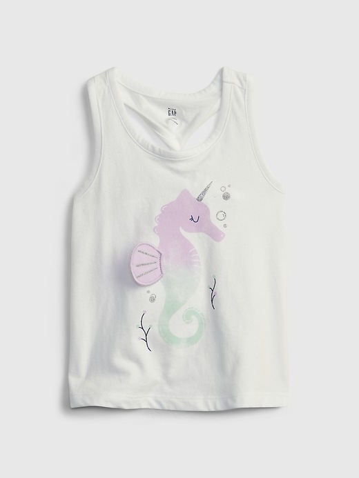 1 of 8 showing, with the color multi seahorse of product Toddler Twist-Back Interactive Graphic Tank Top