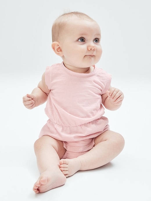 2 of 8 showing, with the color pink cameo of product Baby Gen Good Bubble One-Piece