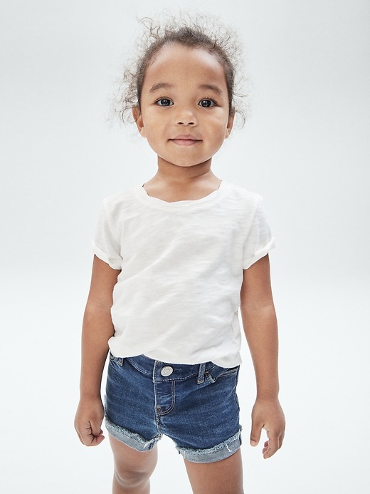 Image number 4 showing, Toddler Gen Good Denim Shortie Shorts with Washwell&#153