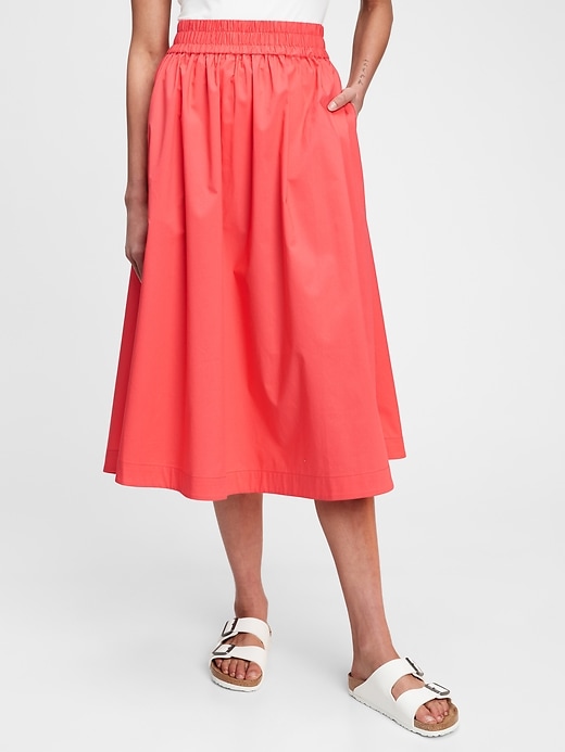 View large product image 1 of 1. Pull-On Midi Skirt