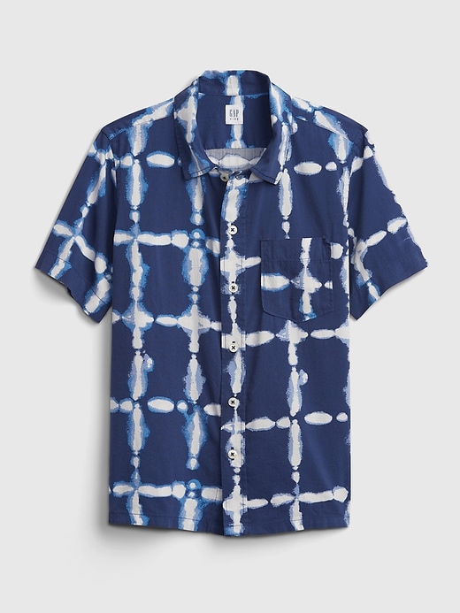 1 of 8 showing, with the color rich indigo of product Kids Print Shirt