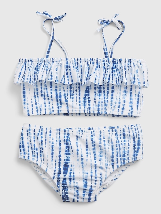 1 of 8 showing, with the color blue tie dye of product Toddler Recycled Polyester Tie-dye Swim Two-Piece
