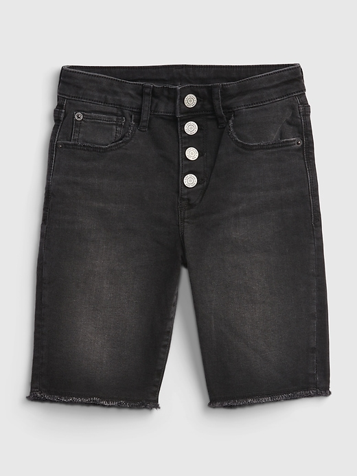 2 of 8 showing, with the color black wash of product Kids Denim Bermuda Shorts with Washwell ™
