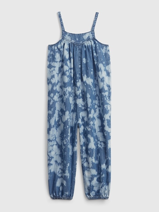 1 of 8 showing, with the color blue tie dye of product Toddler Tie-Dye Denim Jumpsuit with Washwell ™