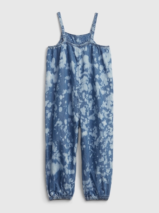 2 of 8 showing, with the color blue tie dye of product Toddler Tie-Dye Denim Jumpsuit with Washwell ™