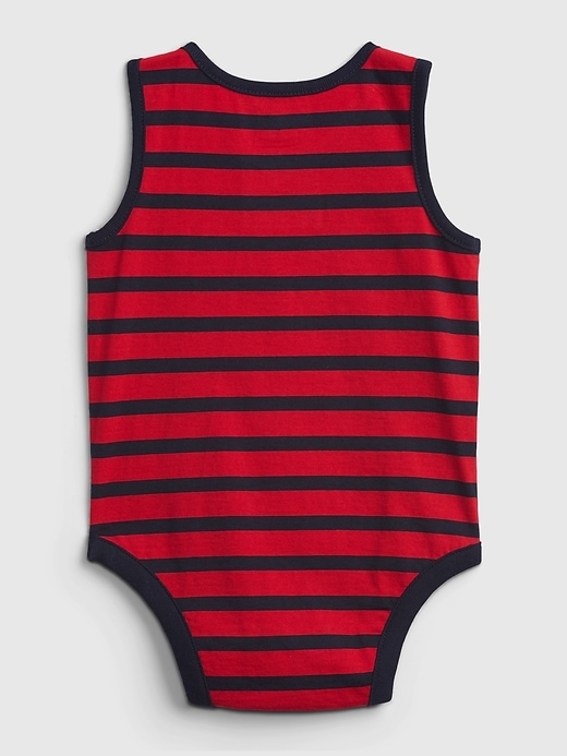 2 of 8 showing, with the color red blue stripe of product Baby 100% Organic Cotton Mix and Match Stripe Bodysuit