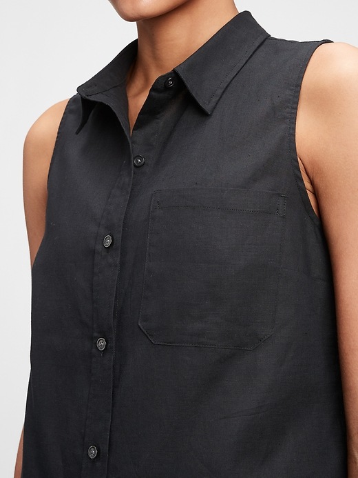 Image number 5 showing, Linen Maxi Shirtdress