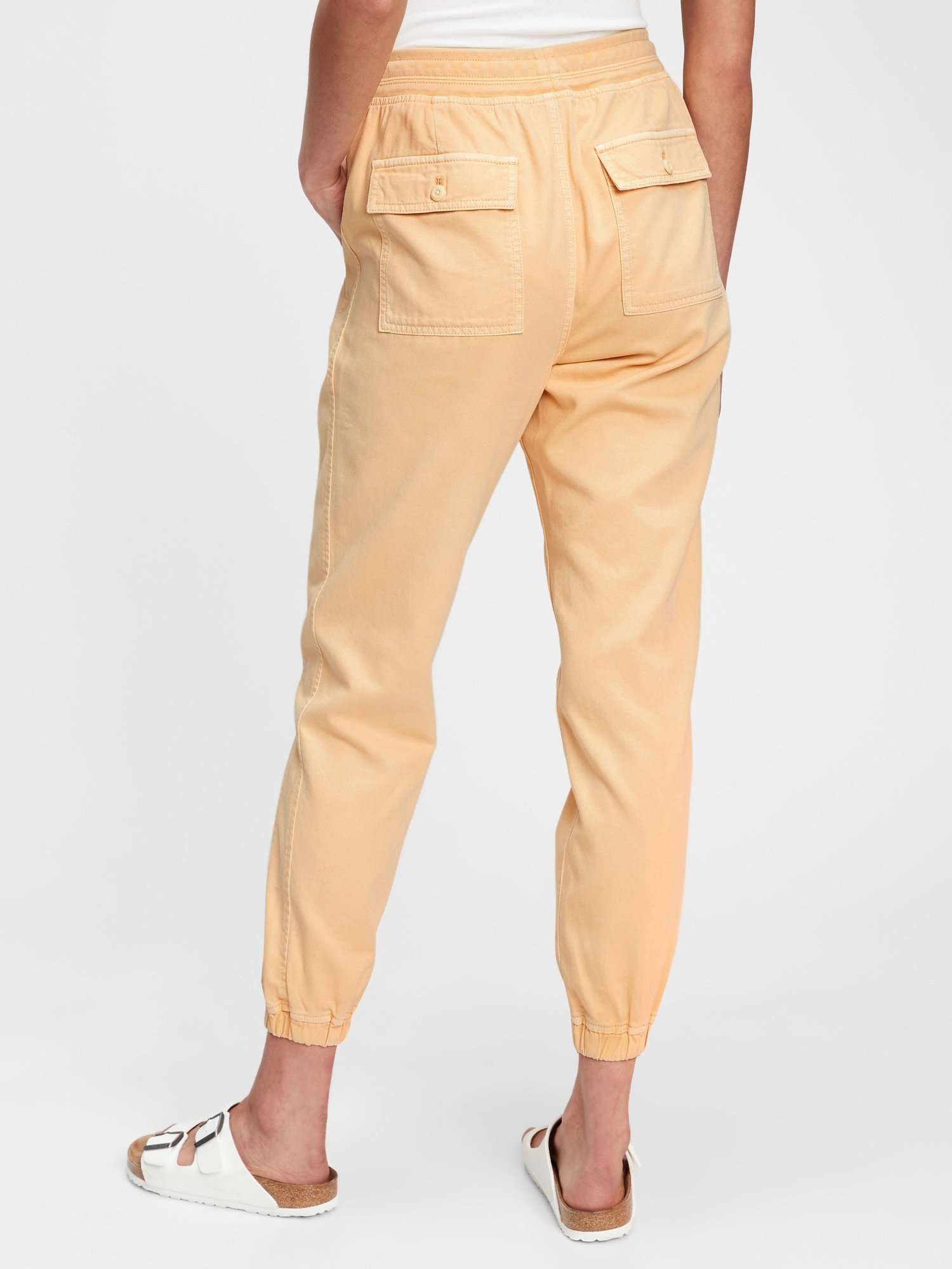 beige ribbed joggers