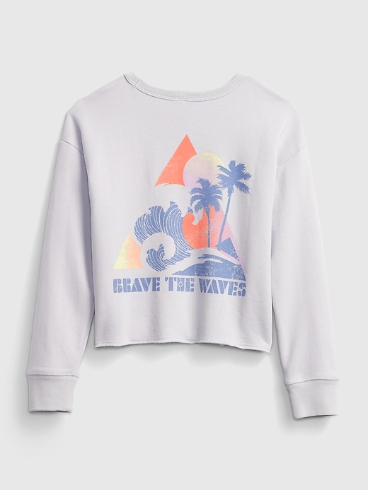 2 of 8 showing, with the color sunrise blue of product Kids Boxy Graphic Crewneck Sweatshirt