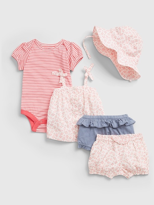 1 of 8 showing, with the color ivory frost of product Baby 5-Piece Outfit Set