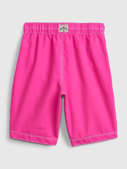 2 of 8 showing, with the color sizzling fuchsia of product Kids 100% Recycled Fuchsia Board Shorts