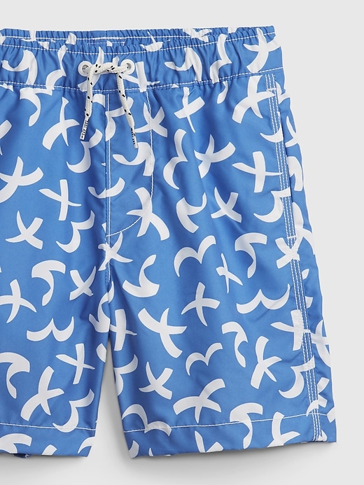 Image number 3 showing, Kids 100% Recycled Bird Graphic Swim Trunks