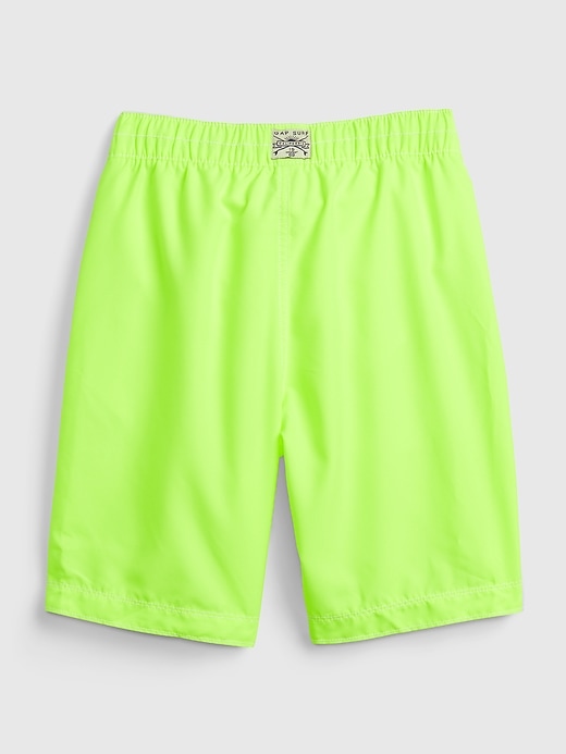 2 of 8 showing, with the color active yellow of product Kids 100% Recycled Polyester Board Shorts