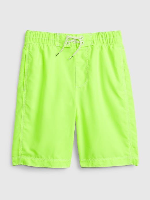 1 of 8 showing, with the color active yellow of product Kids 100% Recycled Polyester Board Shorts
