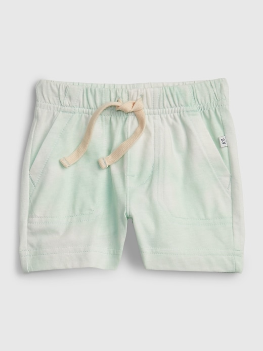 1 of 8 showing, with the color GREEN TIE DYE of product Baby 100% Organic Cotton Mix and Match Pull-On Shorts