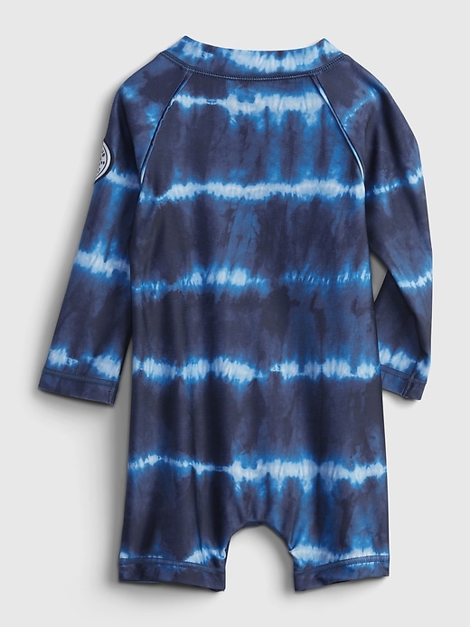 View large product image 2 of 3. Baby Recycled Tie-Dye Print Shorty Swim One-Piece