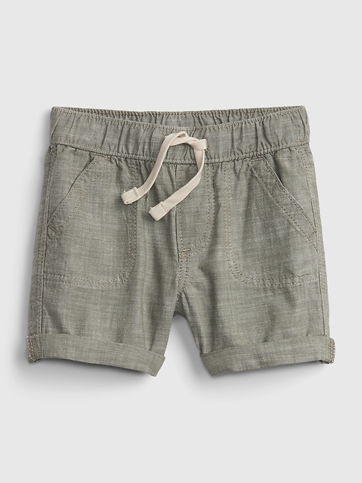 View large product image 1 of 1. Baby Chambray Pull-On Shorts