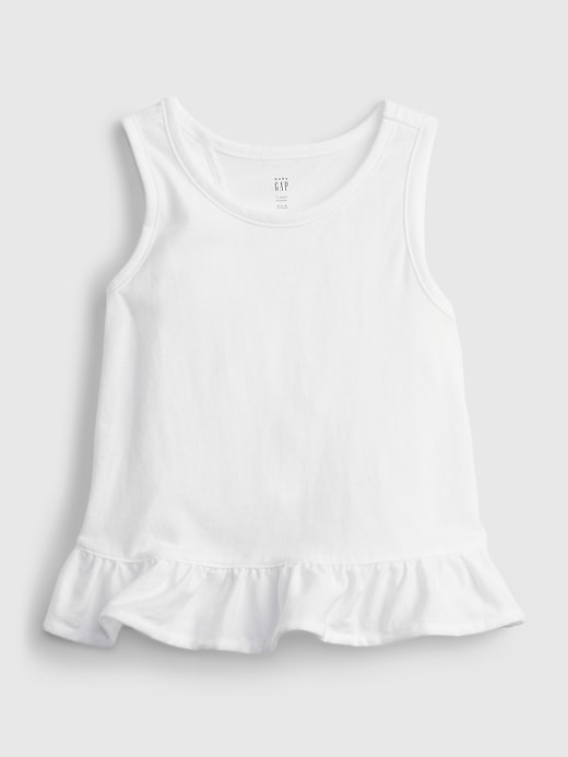 1 of 8 showing, with the color new off white of product Toddler Ruffle Tank Top