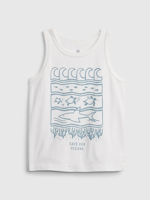 1 of 8 showing, with the color white of product Gen Good Toddler Graphic Tank Top