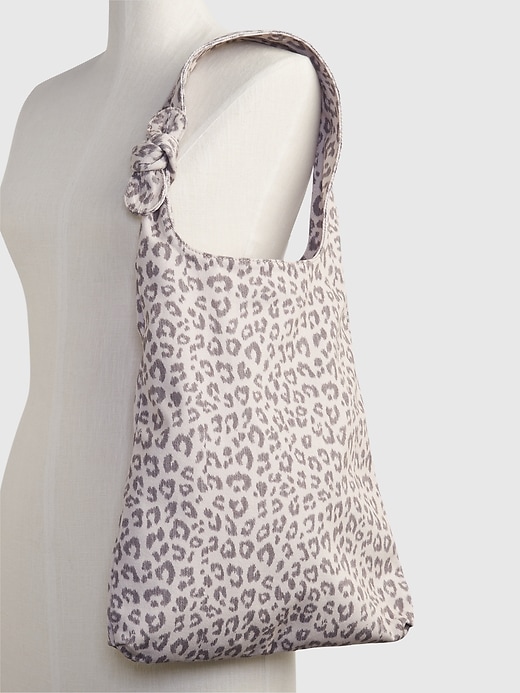 2 of 8 showing, with the color grey leopard print of product Knotted Canvas Tote