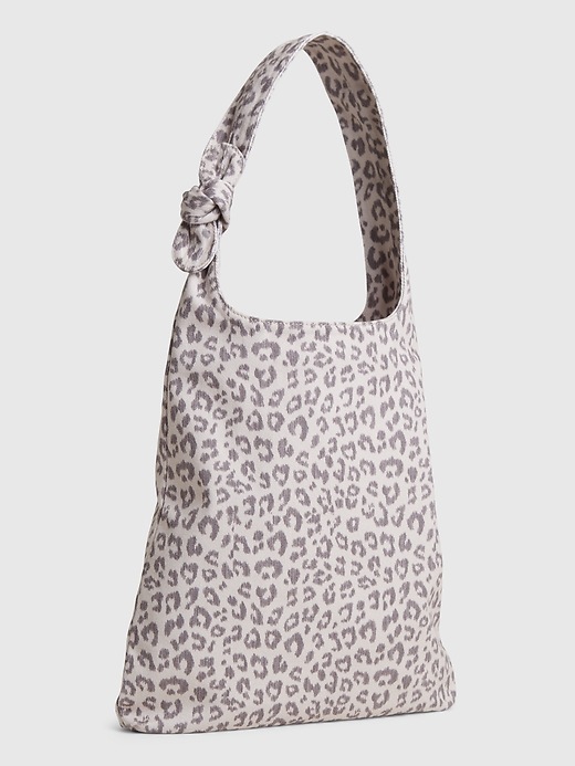 1 of 8 showing, with the color grey leopard print of product Knotted Canvas Tote