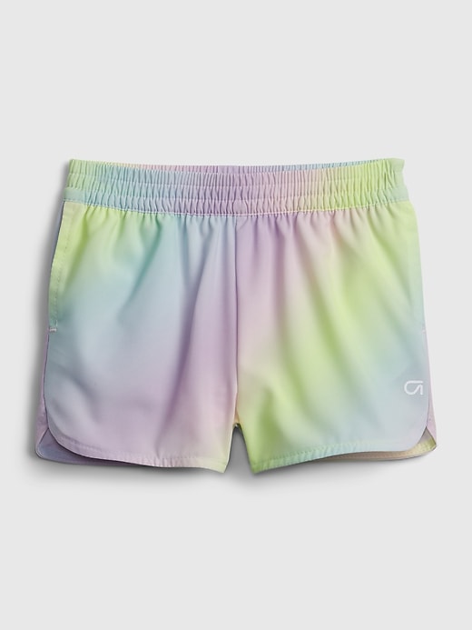 1 of 8 showing, with the color ombre gradient multi of product GapFit Toddler Recycled Pull-On Athletic Shorts