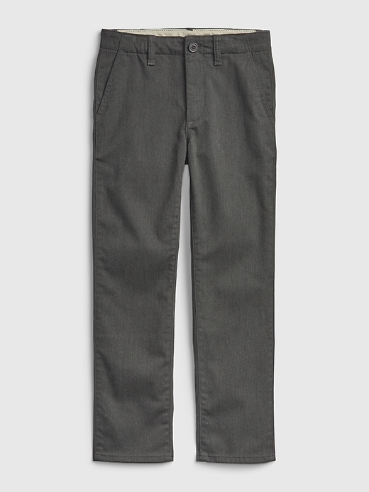 1 of 8 showing, with the color heather grey of product Kids Dressy Uniform Straight Khakis