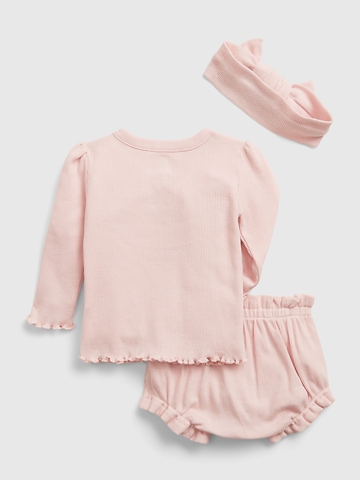 2 of 8 showing, with the color misty rose of product Baby 100% Organic Cotton Outfit Set