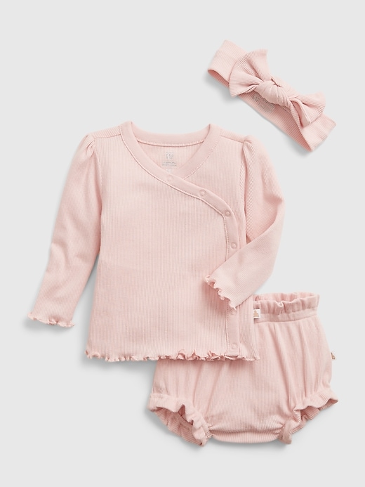 1 of 8 showing, with the color misty rose of product Baby 100% Organic Cotton Outfit Set