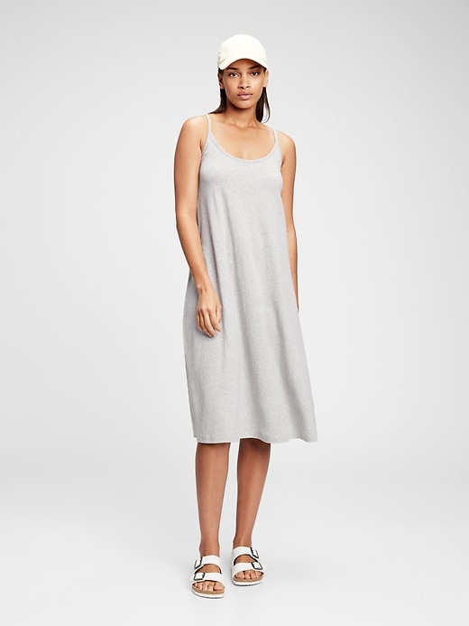 1 of 8 showing, with the color light heather gray of product Cami Swing Midi Dress