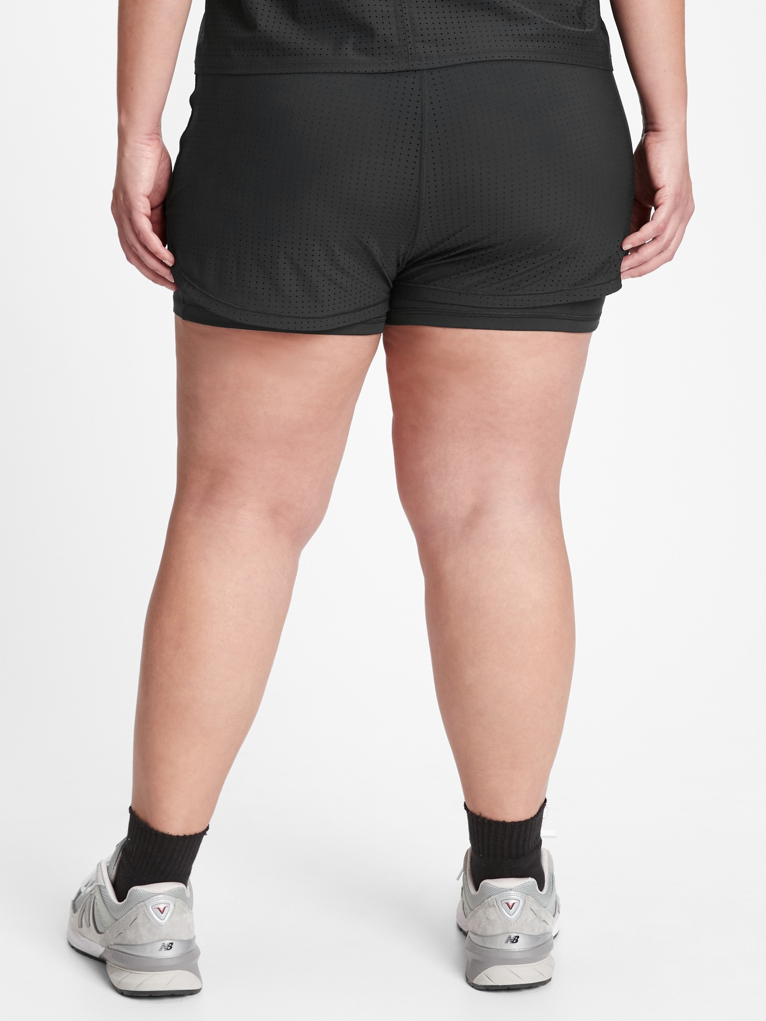 double layer running shorts