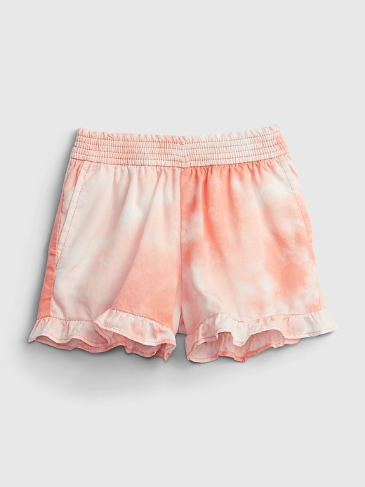 1 of 8 showing, with the color energetic peach of product Toddler Ruffle Pull-On Shorts
