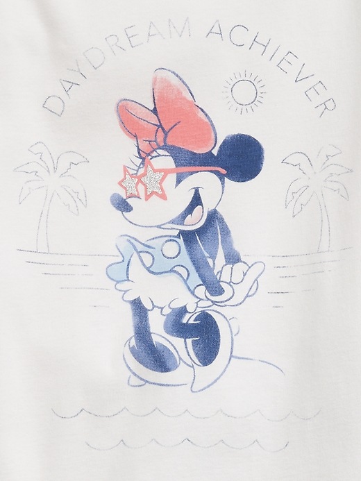 2 of 8 showing, with the color new off white of product GapKids &#124 Disney Minnie Mouse 100% Organic Cotton Graphic PJ Set