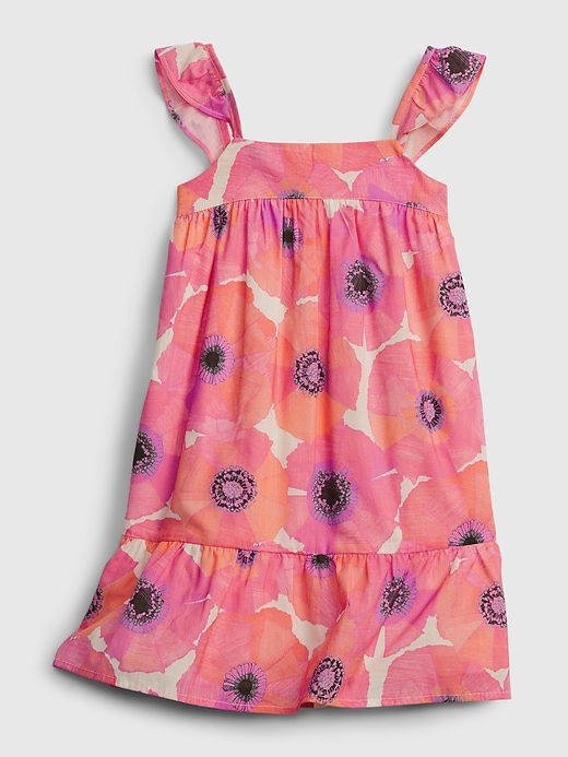 1 of 8 showing, with the color poppy print of product Toddler Flutter Dress