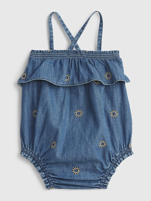 Image number 2 showing, Baby Denim Bubble One-Piece