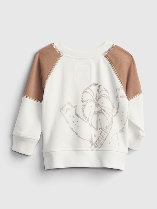 2 of 8 showing, with the color new off white of product babyGap &#124 Star Wars™ Wookie Graphic Crewneck Sweatshirt